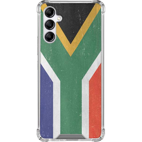 South Africa Flag Distressed Galaxy A14 5G Clear Case